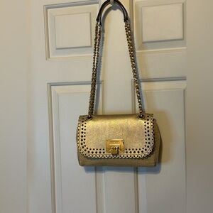 Michael Kors Elegant Gold Chain Crossbody/Strap Handbag.